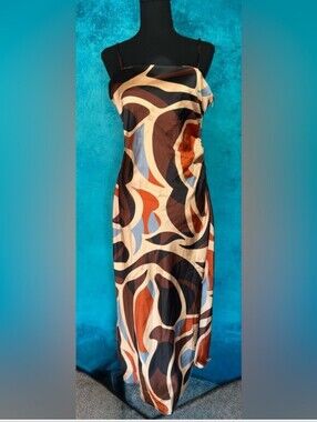 House of Harlow 1960 sleeveless scowl neck midi/maxi slip dress